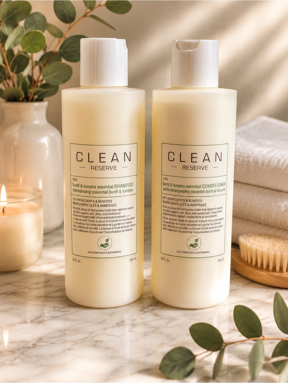 CLEAN RESERVE Buriti & Tucuma Essential Shampoo + Conditioner Set